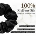 thumbnail image 4 of 100% Mulberry Silk-Scrunchies for Hair Sleep, Women Grils Silk Hair Ties for Frizz & Breakage Curly Hair, No Damage, Elastics Ponytail Holder, 3 Pack, 4 of 11