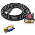 thumbnail image 1 of USB Type C to RS232 DB9 Serial(9-Pin) Converter Adapter Cable with a Male to Female Connector, Compatible with MAC OS, Windows, Android, Linux USB C Device (5 FT), 1 of 12