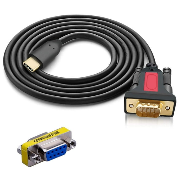 Câble Adaptateur Convertisseur USB Type C vers RS232 DB9 Série (9 Broches), Compatible avec MAC OS, Windows, Android, Linux USB C (5 Pieds)