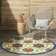 thumbnail image 4 of Nourison Aloha Indoor/Outdoor Blue/Multicolor 5'3" x round Area Rug, (5 Round), 4 of 10
