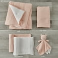 thumbnail image 2 of Levtex Baby - Cloud Muslin Crib Bed Set - Baby Nursery Set - Pink and White Flowers - Pink Textured Muslin - 5 Piece Set Includes Quilt, Fitted Sheet, Two Swaddles & Bear Lovey, 2 of 6