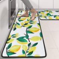 thumbnail image 2 of Kitchen Rugs Sets Of 2,Yellow Lemon Fruit Branches White Pattern Anti Fatigue Kitchen Mat Rugs Non Slip Washable,Decorative Kitchen Floor Mats for Kitchen,Sink,Laundry,17"x47"+17"x47", 2 of 5