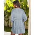 thumbnail image 3 of Zeagoo Womens 2025 Lightweight Crochet Cardigan Sweaters Open Front 3/4 Sleeve Knit Kimono Summer Boho Cover Up, 3 of 5