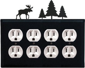 Moose & Pine Trees - Quad. Outlet Cover