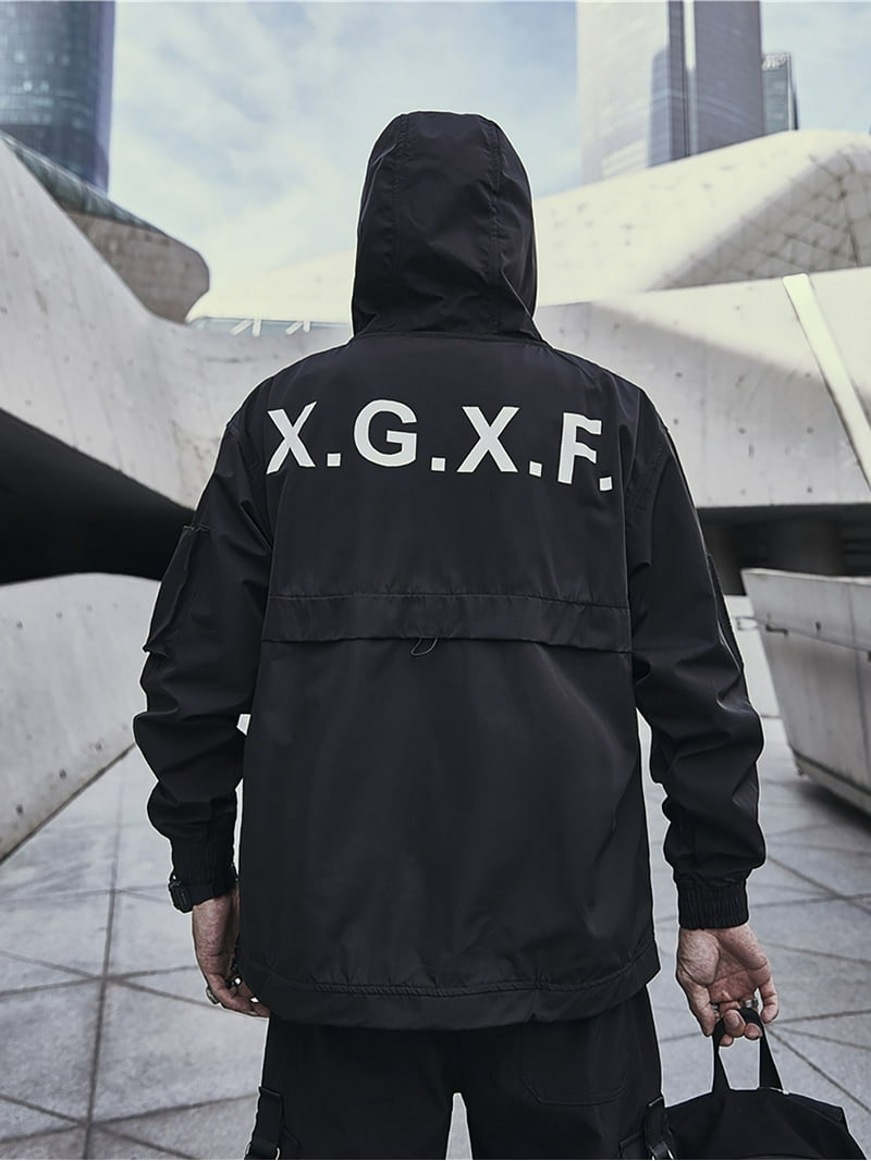 ジャケット・アウター black eye patchBEWAREHWC WORK JACKET Techwear Skull Black Bomber Cyberpunk Jacket – Techwear Official