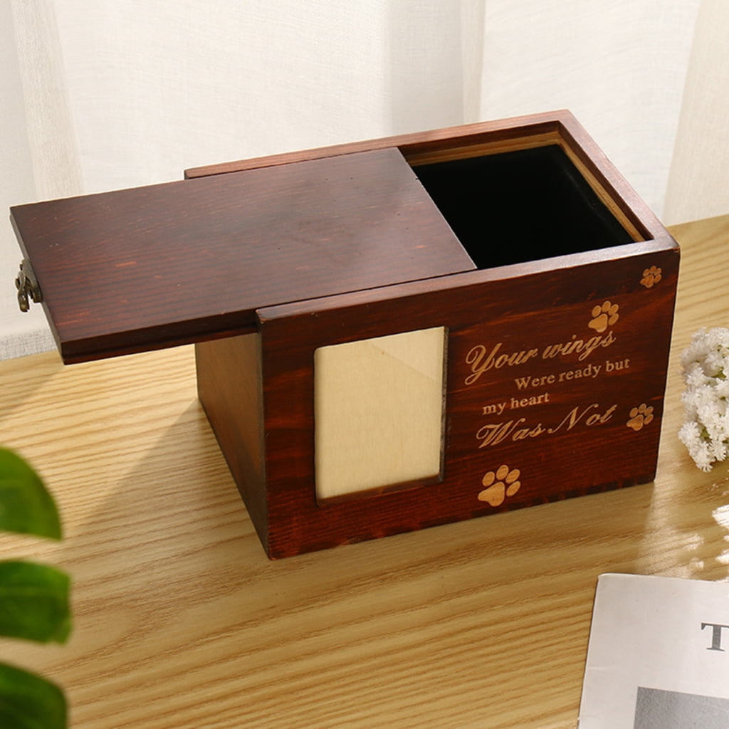 YIEMEEN Pet Urns with Photo Frame Funeral Cremation Small Box Wood Urn Loving Memory