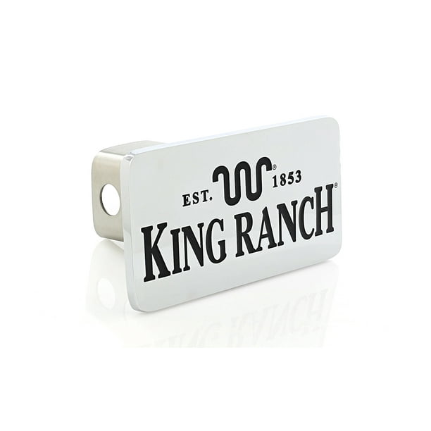 King Ranch est. 1853 Wordmark Chrome Plated Trailer Hitch Cover Plug (2