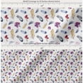 thumbnail image 2 of Soimoi White Cotton Voile Fabric Feather & Floral Decor Fabric Printed Yard 56 Inch Wide, 2 of 7