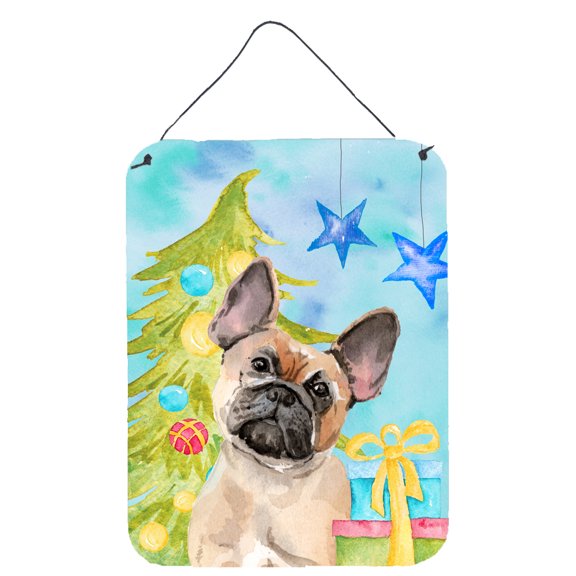 Fawn French Bulldog Christmas Wall or Door Hanging Prints