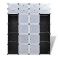 thumbnail image 6 of vidaXL Modular Storage Wardrobe Black Plastic and Steel Wire 16-Door 18-Shelf, 6 of 7