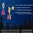 thumbnail image 2 of Gem Stone King 14K Yellow Gold Pure Pink Mystic Topaz and Lab Grown Diamond Earrings for Women | 3.25 Cttw | Gemstone November Birthstone | Pear Shape 9X6MM, 2 of 6