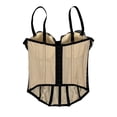 thumbnail image 6 of Byworldtasic Women's Sexy Embroidery Corset Top Bodysuit Spaghetti Strap V Neck Sheer Mesh Bustier Cami Rave Top, 6 of 8
