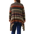 thumbnail image 4 of DARING DIVA Plus Size Long Sleeve Open Front Knit Stripe Cardigan 2X Beige, 4 of 6
