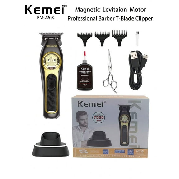 Kemei KM-2268 Electric Barber Hair Trimmer Zero Gapped Edgers Liners T-Blade Hair Clipper