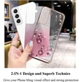thumbnail image 4 of for Samsung Galaxy S21 Plus Case Clear Glitter Sparkle Luxury Shiny Phone Case Samsung S21 Plus Case Silicone TPU Soft Flower Transparent Shockproof Cover Pruple Thin (Pink), 4 of 14