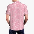 thumbnail image 4 of Balery Flamingos and Flowers Printed Men’s Short Sleeve Polo Shirt, Midweight Men's Shirt,Golf Polo shirts -X-Large, 4 of 9
