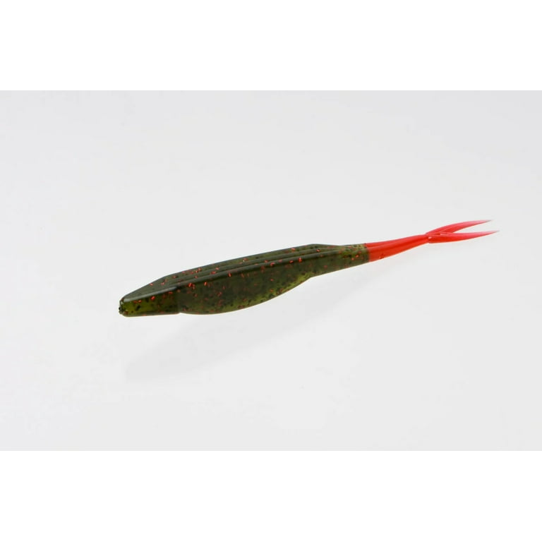 Zoom 023029-SP Super Fluke 5 1/4 Inch Fishing Lure 10 Per Package Red Shad