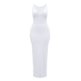 thumbnail image 5 of JGGSPWM Women's Plus Size Bodycon Tank Dress Deep V-neck Sleeveless Casual Long Maxi Dresses Party Club Beach Sundresses White XXL, 5 of 6