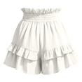 thumbnail image 6 of Zynoxe Skorts for Women Comfort Elastic Waist Womens Solid Color Skorts Trendy Versatile Tiered Ruffled Hem Mini Skirt Shorts Lightweight Breathable Cotton Linen Summer Skorts S, 6 of 7