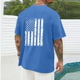 thumbnail image 3 of VgaVtl 4th of July T-Shirt for Men Short Sleeve Big and Tall Blue Mens Shirts American Flag Summer Retro Vacation Casual Shirts, 3 of 5