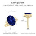 thumbnail image 5 of Rosec Jewels Oval Created Blue Sapphire Solitaire Ring with Diamond for Women - 10X14 mm, 18K Yellow Gold, US 7.00, 5 of 8