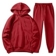 thumbnail image 2 of Durtebeua Men's Tracksuits, Mens Hoodies Tracksuit Sweatsuits for Mens Set Mens 2 Piece Hooded Sweatshirts and Sweatpant Set Sweatsuits Red,3XL, 2 of 4