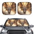 thumbnail image 2 of Honeii Golden Horned White Dragon Print Foldable Car Sun Shade for Windshield, 2-Piece UV Protection Shade, Protects Car Interior, Ideal for Cars, Trucks, SUVs-Large, 2 of 6