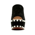 thumbnail image 3 of XYD Women Pearls Peep Toe Chunky Block Platform Heel Mule Sandals Slip-on Fashion Party Club Shoes Size 14.5 Black, 3 of 4