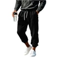 thumbnail image 6 of Yongwang Joggers for Men Drawstring Waist Pants Casual Fashion Sports Long Trousers with Pockets, 6 of 7
