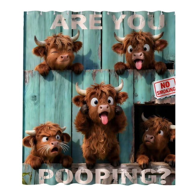 TIELUTT A Witty and Humorous Bathroom Curtain Embroide Shower Curtain Curtains for Small Windows in Bathroom Extra Long Shower Curtain Liner 84 Inches Long Tall Shower Curtain Shower Hang Line