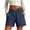 #03 Dark Blue 【Mix & Match: Stock Up on Your Favorite Colors】, variant on Women's Relaxed Denim Shorts, Mid Rise, Rolled Hem, Classic 5 Pocket Styling, Soft Stretch Denim, Casual Everyday Wear, Versatile Summer Shorts, Comfortable | TruBelle,Blue M