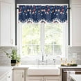thumbnail image 6 of Blue Christmas Kitchen Curtains and Valances Set, Rod Pocket Curtains Tier Farmhouse Window Curtains 24 Inch Length, Winter Snowflake Xmas Ball Stripes 3 Piece Kitchen Curtains Set, 6 of 6