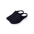 thumbnail image 4 of CQONEPT Women’s Breathable Knit Slip On Walking Shoes Fashion Mesh Backless Mules Lightweight Soft Sole Non Slip Sneakers Dark Blue 43, 4 of 6