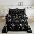 thumbnail image 1 of Sugar Skull Comforter Skeleton Bones Bedding,Gothic Moth Decor Bedding Sets & Collections Magic Unicorn Rabbit Skulls Down Comforter Twin Size,Halloween Horror Theme Duvet Black White Bedroom Decor, 1 of 6
