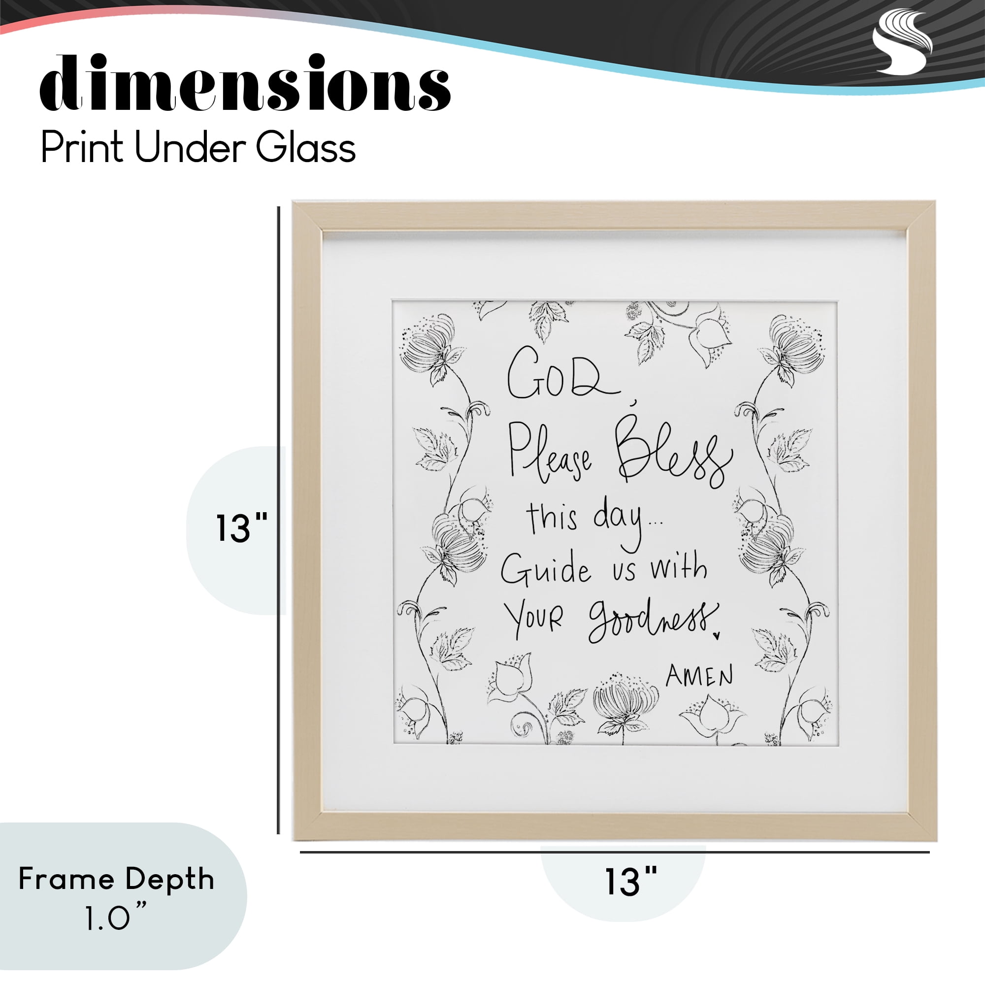 Stupell Industries God Bless This Day Birch Framed Print Under Glass, design by Patricia Pinto