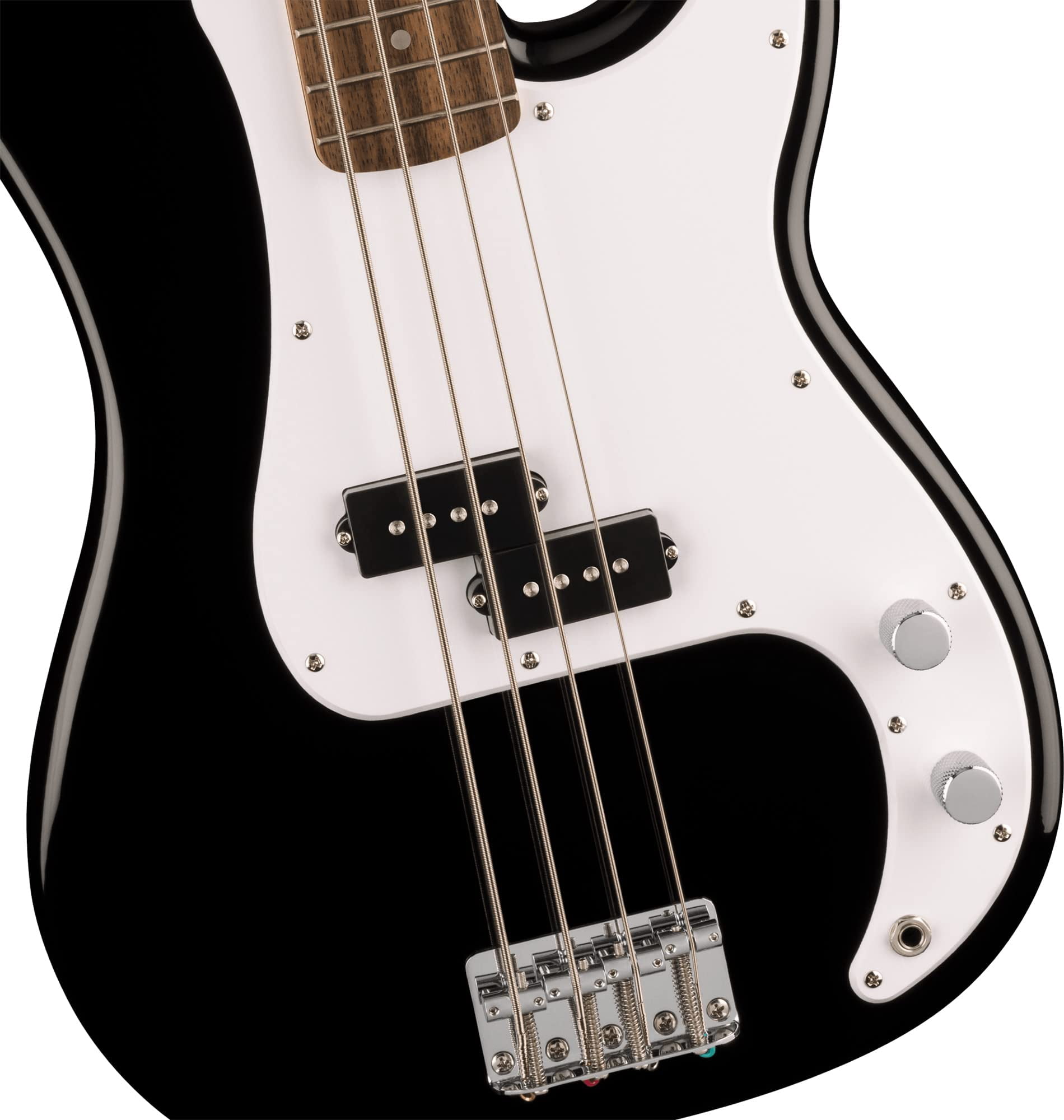 Fender Squier Sonic Precision Bass Guitar, Laurel Fingerboard - Black Bundle with Tuner, Strap, and Austin Bazaar Instructional DVD