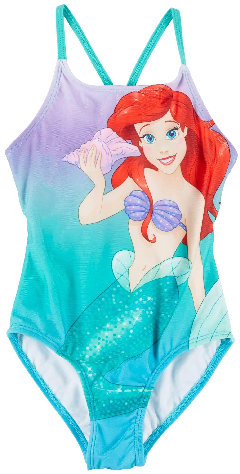 Disney Princess - Disney Princess Little Girls Ariel Swimsuit - Walmart ...