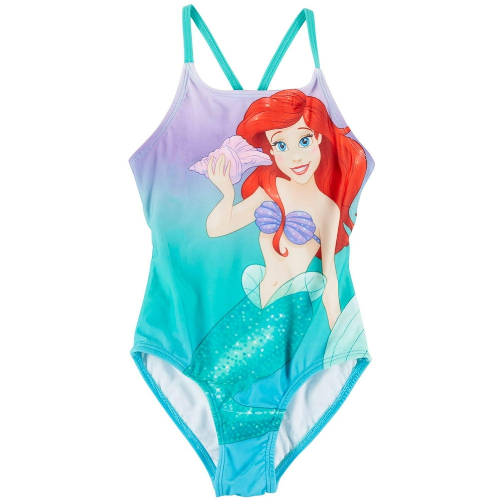 Disney Princess - Disney Princess Little Girls Ariel Swimsuit - Walmart ...