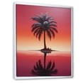 thumbnail image 2 of Designart "Ruby Reflections Of A Solitary Palm Tree" Palms & Palm Trees Floater Framed Wall Art Living Room, 2 of 5