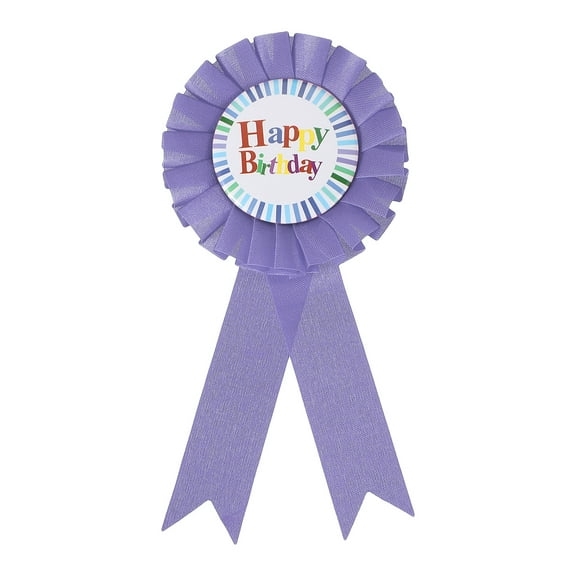 Uxcell 6" x 3" Birthday Ribbon, Award Ribbons Fabric Button Pins for Party Decoration, Light Purple