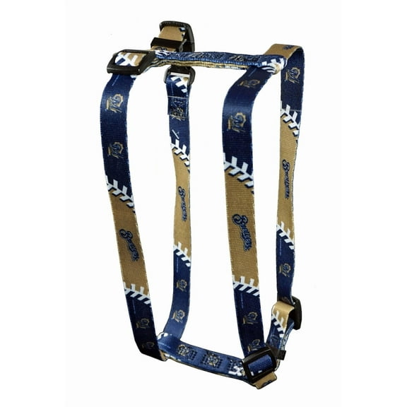 Milwaukee Baseball Brewers Extra Small XS 5/8 Inch Wide Adjustable Dog Harness 8" - 14"