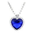 thumbnail image 2 of Collar con Colgante en Corazón Clásico Titánico de Regalo para Mujeres de Azul Joyería Sunnimix Collar colgante de cristal, 2 of 8