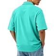 thumbnail image 4 of Domuza Mens Polo Shirts Short Sleeve Lightweight Breathable Quick Dry Outdoor Golf Sports Shirts with Pocket Cyan 3XL, 4 of 9