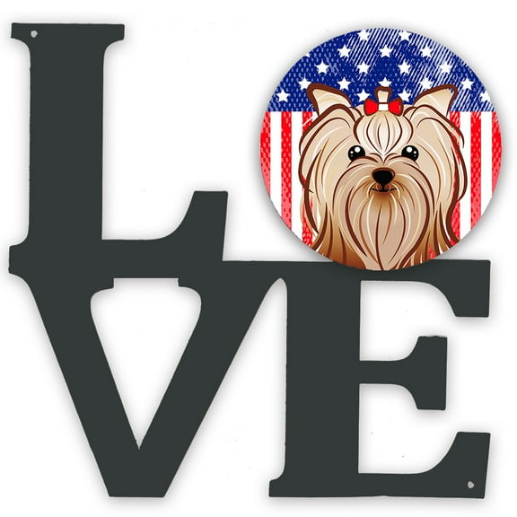 Carolines Treasures BB2134WALV American Flag and Yorkie Yorkishire Terrier Metal Wall Artwork LOVE 12X12 multicolor
