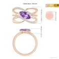 thumbnail image 4 of ANGARA Natural Diagonal Marquise Amethyst Ribbon Shank Ring in 14K Rose Gold for Women (Size-10x5mm) | February Birthstone, Birthday, Anniversary, Jewelry Gift for Women | Natural Amethyst Ring, 4 of 8