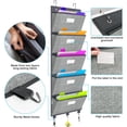 thumbnail image 6 of Over the Door Wall File Organizer, Hanging File Folders Organizer with 5 Large Pockets for Office and Back to School Supplies, Papers, Charts, Mails, Magazine Storage and Organization, 6 of 7