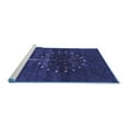 thumbnail image 2 of Ahgly Company Machine Washable Indoor Square Abstract Blue Contemporary Area Rugs, 7' Square, 2 of 4