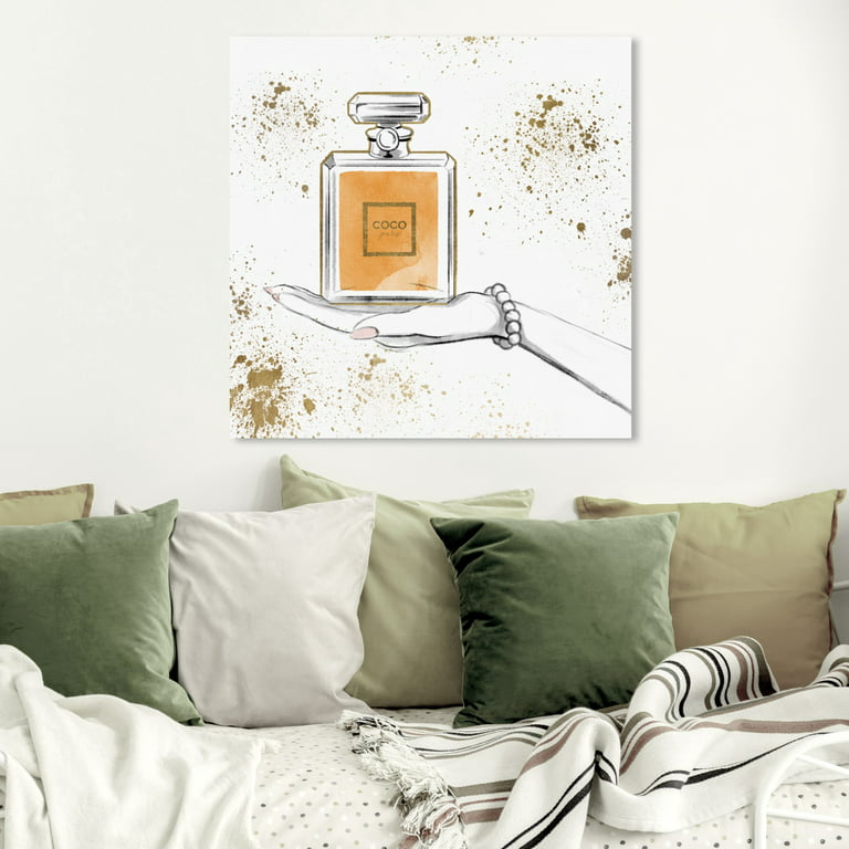 Wynwood Studio 'Soft Sunset Perfume' Fashion and Glam Wall Art Canvas Print  - White, Orange, 12 x 12