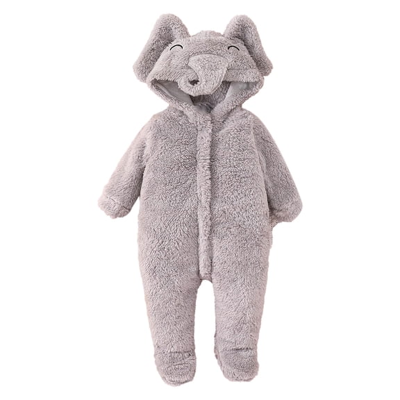 Mercatoo Baby Girls Boys Winter Romper Snowsuit Fall Winter Onesie Outfit Newborn Fleece Jumpsuit Romper Coat Hooded Suit