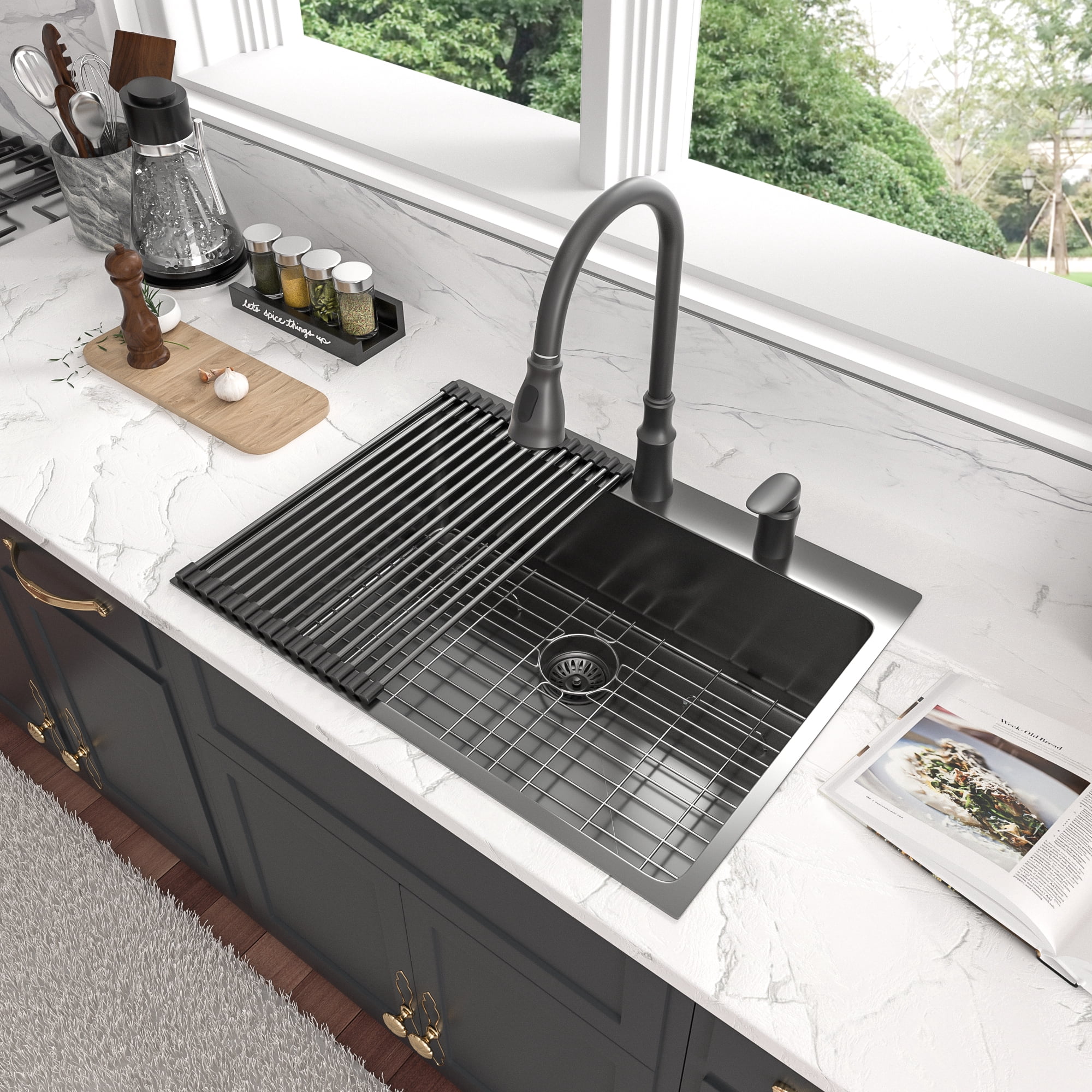 Mocoloo 30 by 22 Inch Stainless Steel Undermount Single Bowl Kitchen Sink